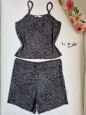 ست تاپ و شورتک کبریتی زنانه طرح دار برند زارا ZARA