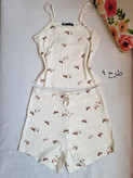 ست تاپ و شورتک کبریتی زنانه طرح دار برند زارا ZARA