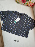 تیشرت کراپ زنانه نخی طرح دار برند H&M