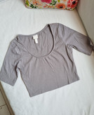 کراپ آستین دار زنانه کبریتی H&M | کراپ بیسیک