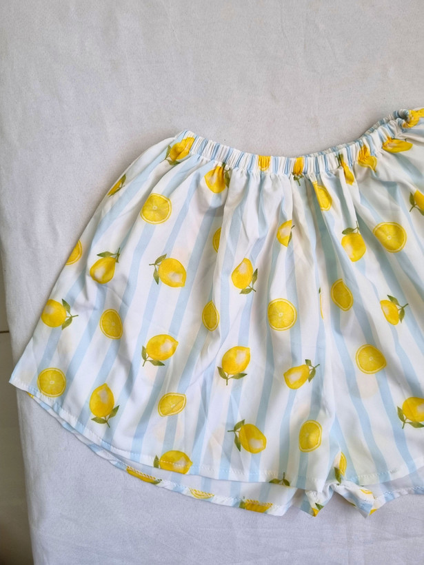 ست تاپ و شورتک زنانه بوگاتی فری سایز طرح لیمو - عکس 3